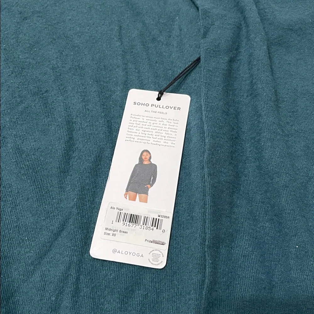 NWT Alo Yoga Soho Pullover Midnight Green Sz XS - Picture 8 of 14
